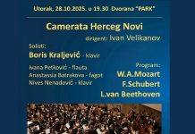 Koncert „Kamerate Herceg Novi” direktno na programu RTHN