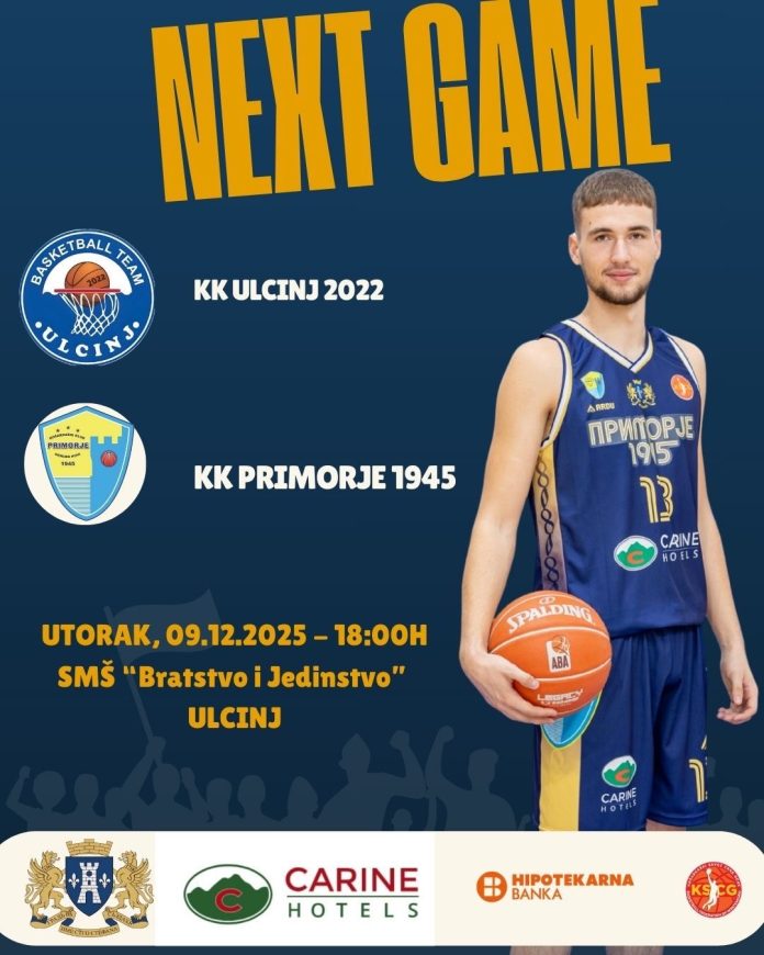 KK Ulcinj - KK Proimorje 1945, najava meca, decembar 2025