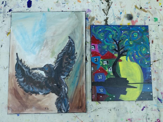 Radovi polaznika skolice slikanja Ateljea Sunce 1, decembar 2025