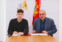 Члан Јадран М:тел-а, Страхиња Гојковић потписник стипендије Црногорског олимпијског комитета