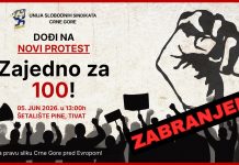 Унија слободних синдиката: Забрана протеста покушај да се утиша глас запослених